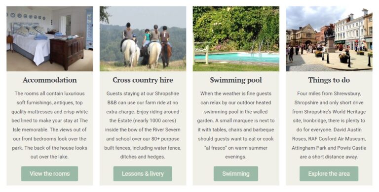 Holiday let website for the Isle Estate