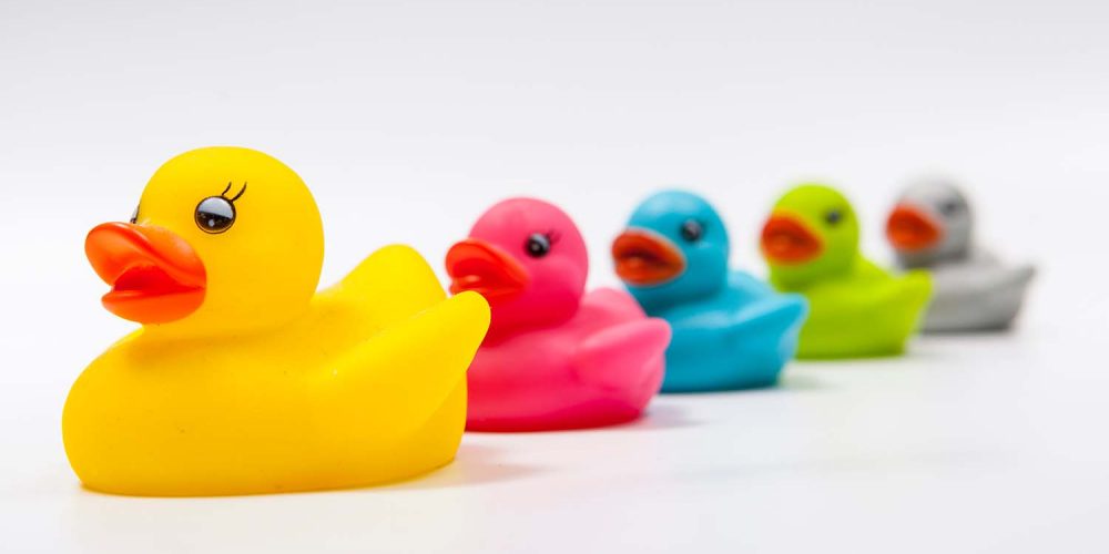 Rubber ducks in a row